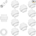 1 Inch PVC Union Coupling, Fits 1.315" OD SCH 40 PVC Pipe, 10 Pack | Socket x by SevenJungle