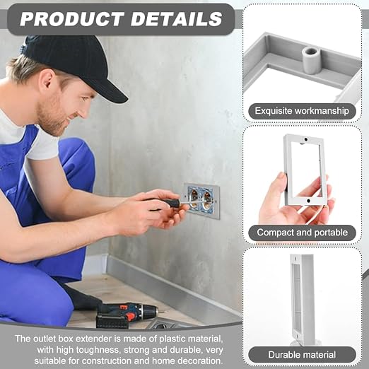 3Pcs 1/2" Single Gang Outlet Box Extenders, Electrical Box Extender Receptacle - Image 5
