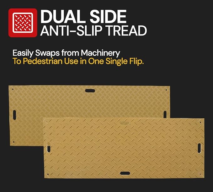 2' x 6' - 1/2" Thick Heavy Duty Ground Protection Mats - Easily Supports 35 Ton - Image 4