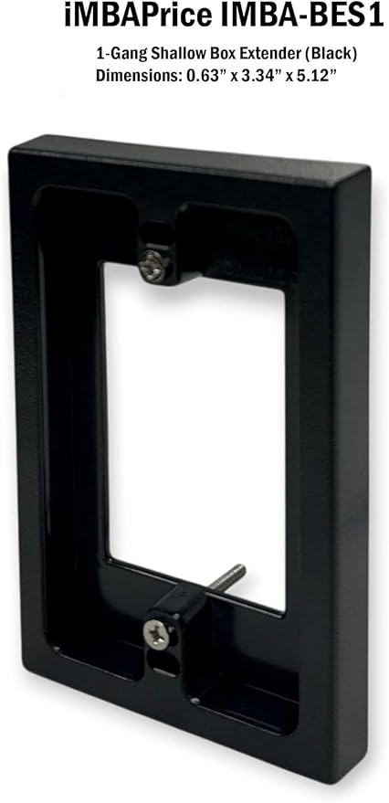 iMBAPrice BES1-BK Black 1-Gang Electrical Box Extender, 1 Pack | 5/8" - Image 2