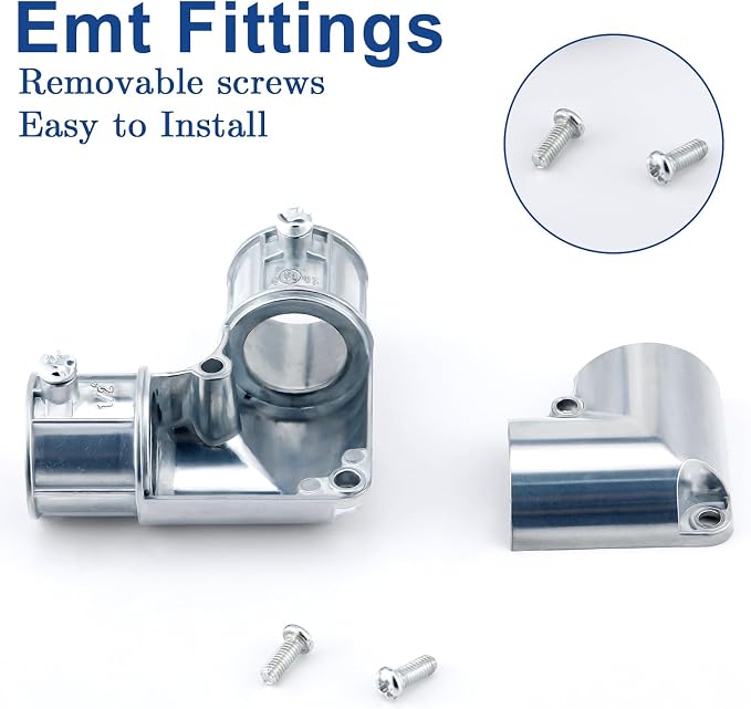 Gisafai 25 Pcs EMT Conduit Fittings Inside Corner Pull Elbow, EMT 90 Degree - Image 3