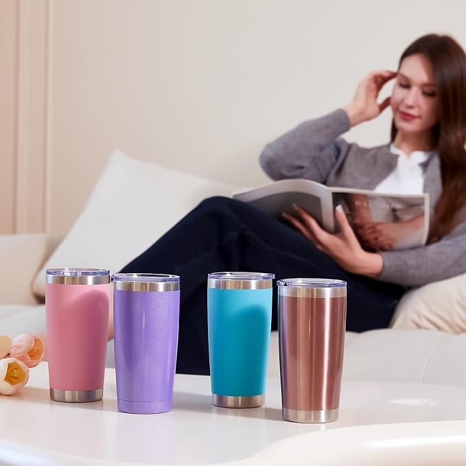 MEWAY 20oz Tumbler 12 Pack Double Wall Vacuum Insulated Travel Glitter Mug Bulk - Image 8