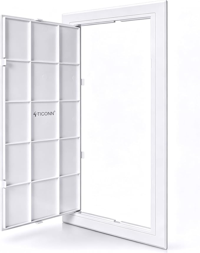 TICONN Access Panel for Drywall, 8 x 16 Inch ABS Plastic Wall Hole Cover Access by TICONN
