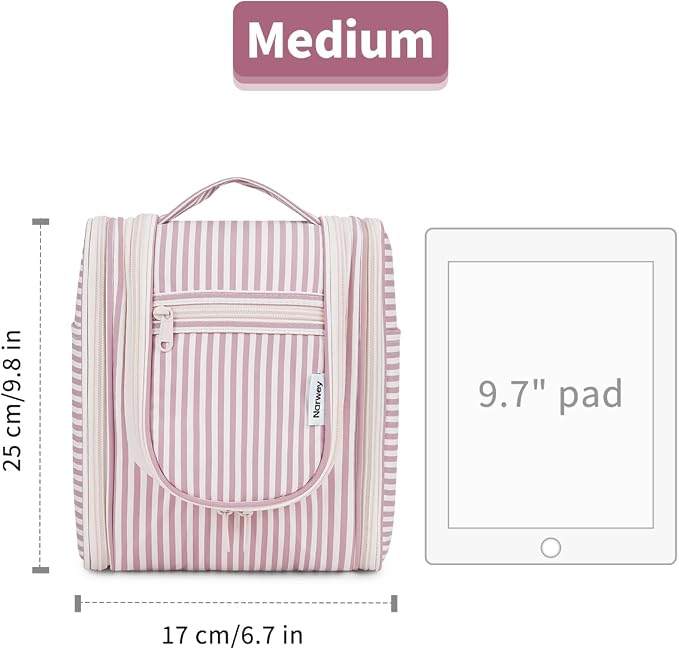 Narwey Small Striped Hanging Travel Toiletry Bag - Image 7