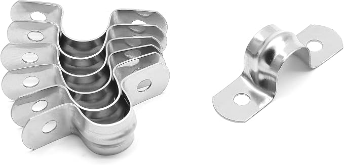 20Pcs 3/4 Inch Stainless Steel Conduit Clamps | Two Hole Strap, U Bracket - Image 5