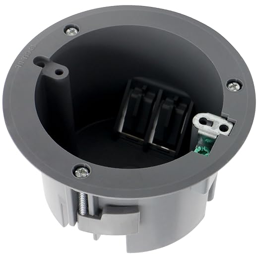 HXH Old Work Round Ceiling Light Junction Box 18 Cu.in. 1 Pack | PVC grey round by HUIXHAO