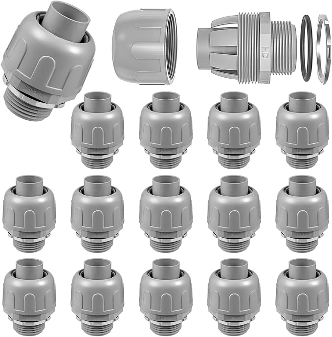 16-Pack 3/4" NPT UL Liquid Tight Connector Conduit Fitting PVC Straight | UV by Aandxmok