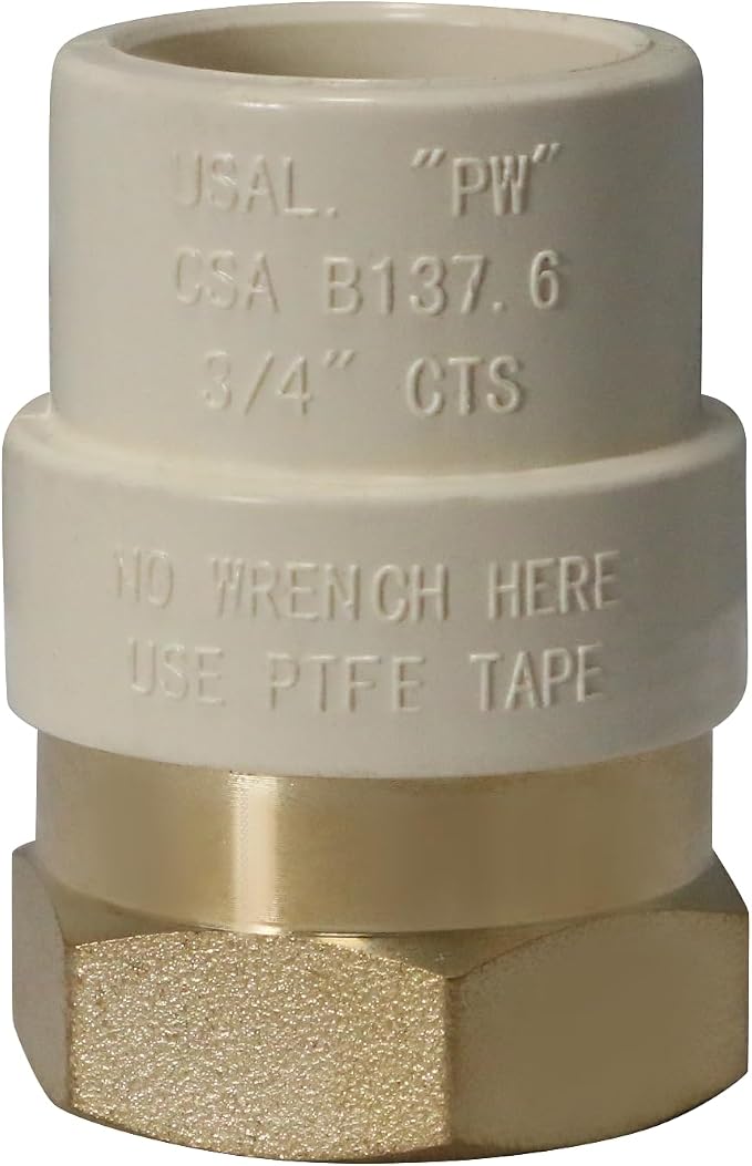 XFITTING CPVC Transition Coupling, 3/4 inch CPVC x 3/4 inch FNPT - Image 2