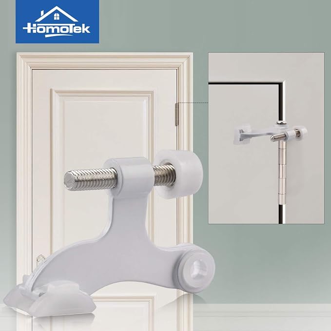 HOMOTEK 2 Pack Hinge Pin White Door Stopper, Adjustable Deluxe Heavy Duty Door - Image 6