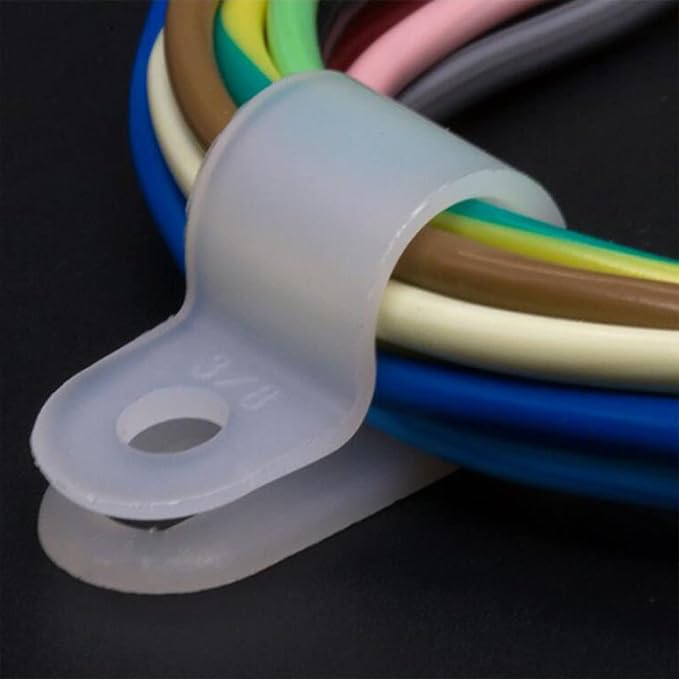 200 Pcs Nylon R-Type Cable Clips, 5/16'' Plastic Fastener Clamp | Nylon durable - Image 5