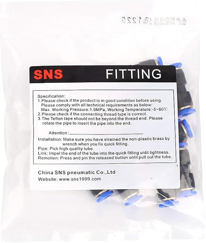 SNS 6mm Tube OD Plastic Straight Union Pipe Tube Fitting Straight Pneumatic - Image 3