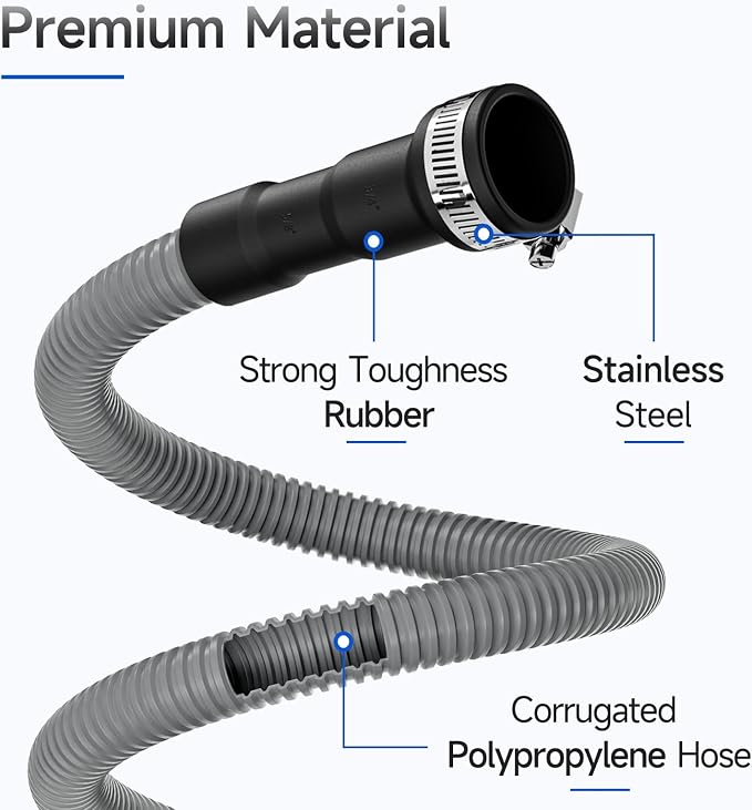 6FT Dishwasher Drain Hose, Flexible Corrugated Dishwasher Hose Replacement - Image 4