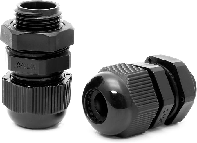 Bonsicoky 3/8" NPT Nylon Cable Glands, Adjustable Cord Grip, Strain Relief - Image 5