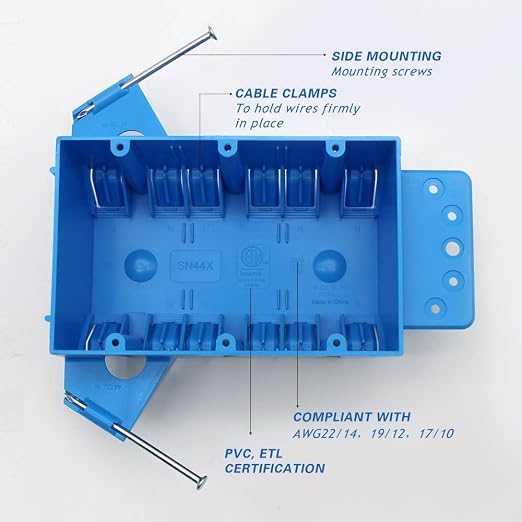 3-Gang PVC New Work Electrical Box, 3 Pack | 5-7/8-in Length by 3-2/3-in Width - Image 5