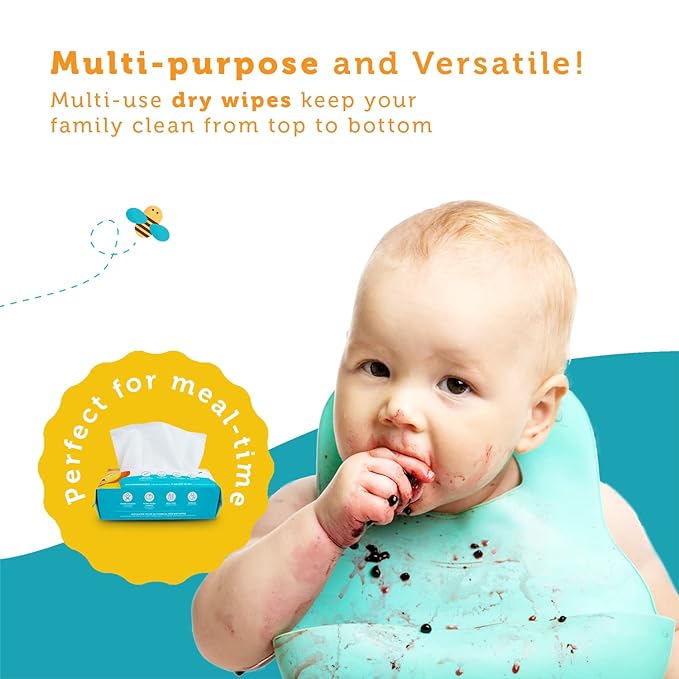 100% Pure Cotton Dry Wipes | 1200 Count | Use Wet or Dry | Soft & Sensitive | - Image 4