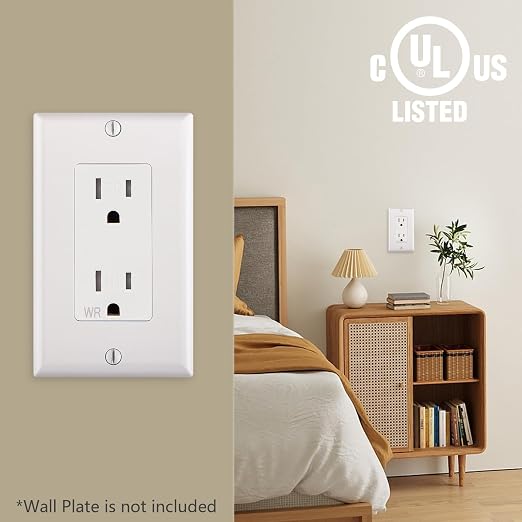 Wengart Duplex Receptacle Outlet, 125V 15Amp Standard Electrical Wall Outlet - Image 7