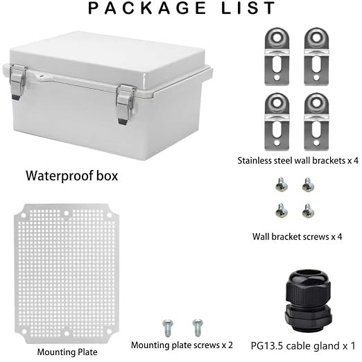 Waterproof Electrical Box, IP67 Junction Box Stainless Steel Latch Hinged Grey - Image 5