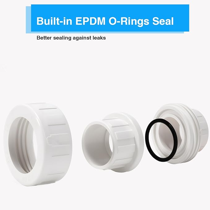 1 Inch PVC Union Coupling Pipe Fitting 1 Inch Schedule 40 Slip Union Adapter - Image 3