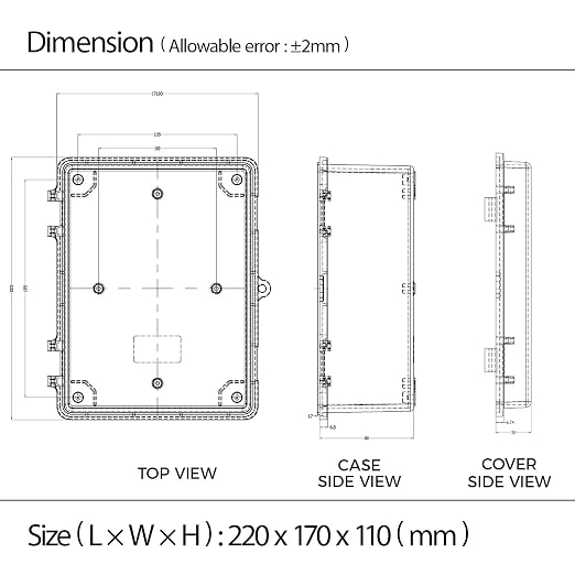 Junction Box IP67 Waterproof Electrical Box Outdoor ABS Plastic Hinged Shell - Image 7