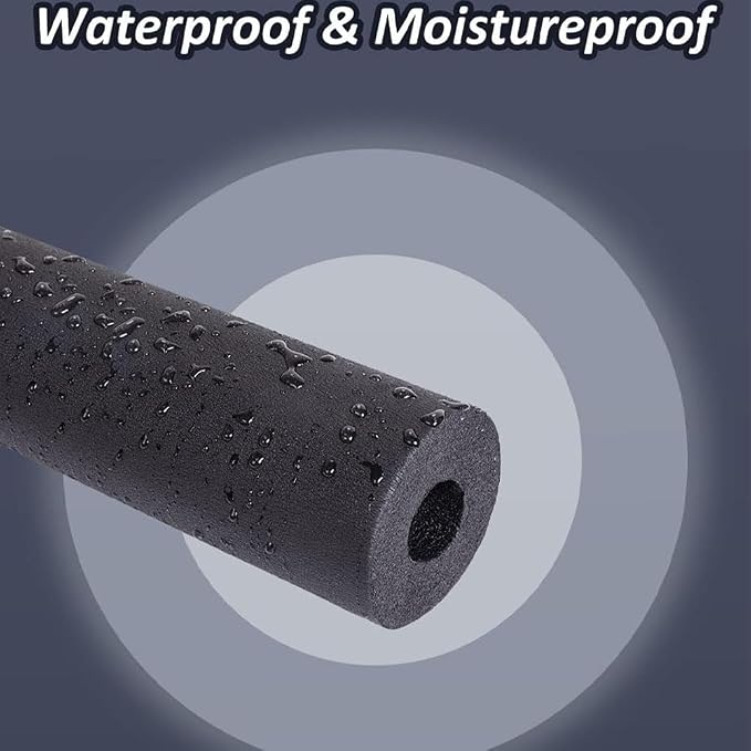 2pcs Pipe Insulation Foam Tube7/8 ID*3/8" TH-6Ft Foam Tubing Black Pipe Cover - Image 5