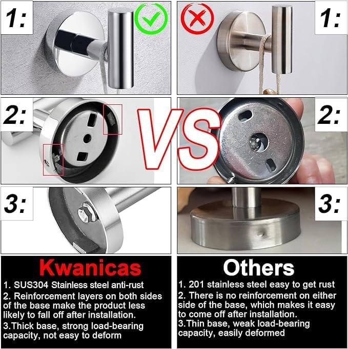 12 Pieces Polished Chrome Bathroom Hardware Accessories Set Hand Towel Ring - Image 6