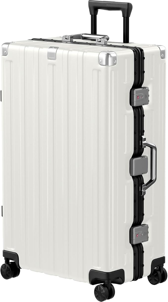 Krute Luggage 28 Inch Aluminum Frame Luggages TSA Lock No Zipper Checked by Krute