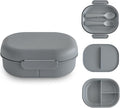 mushie Kids Bento Lunch Box | 3-Compartment & Removable Divider + Fork & Spoon by mushie