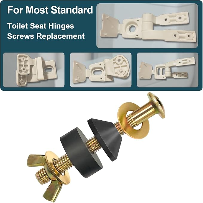 Toilet Seat Screws Replacement Kit, Metal Toilet Seat Bolts Replacement Kit - Image 4
