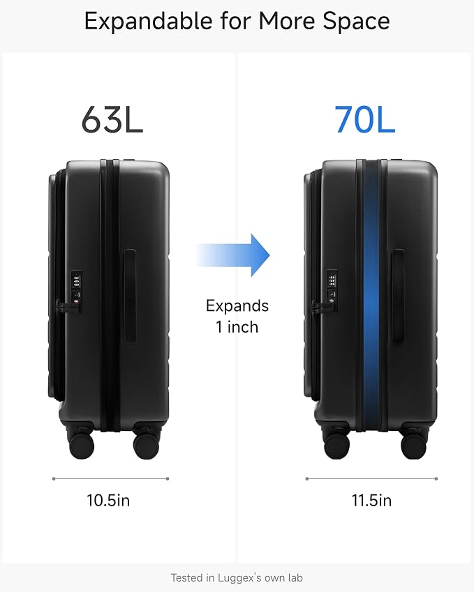 Checked Luggage Top Opening, FLT Expandable Polycarbonate Hard Shell Suitcase - Image 5