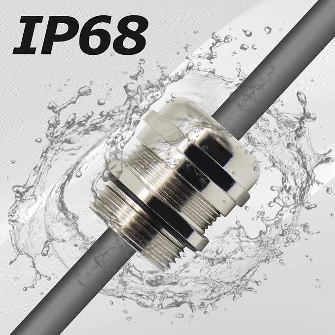 MAKERELE NPT 1/2" Nickel-Plated Brass IP68 Waterproof Cable Glands, Adjustable - Image 5