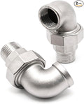 2 Pcs 304 Stainless Steel 90 Degree Elbow Union, 3/4" NPT Threaded Female x by GDFYMIImproveLifeHappyLife