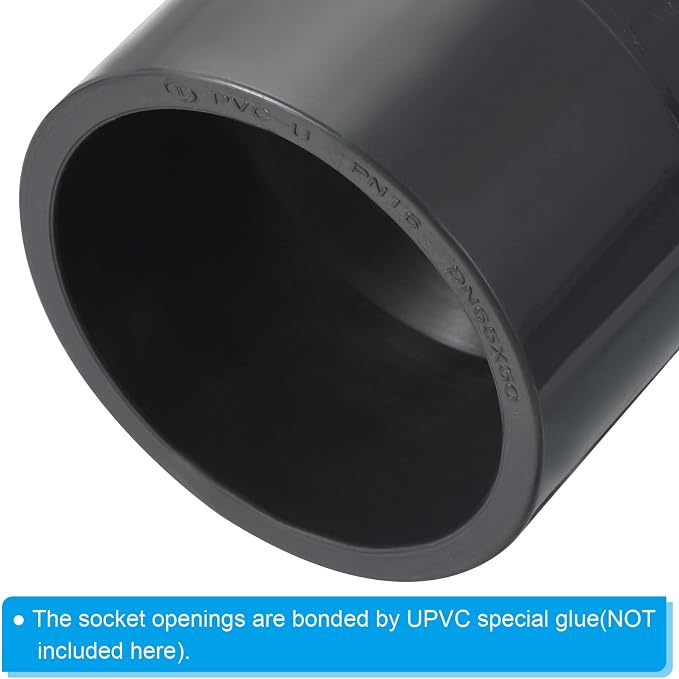 PATIKIL PVC Reducer Pipe Fitting 63mmx75mm ID Socket, Straight Coupling Adapter - Image 5