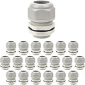20 Pack NPT 1/4" Cable Glands Waterproof Adjustable 4-8mm Cable Connectors Grey by LeMotech