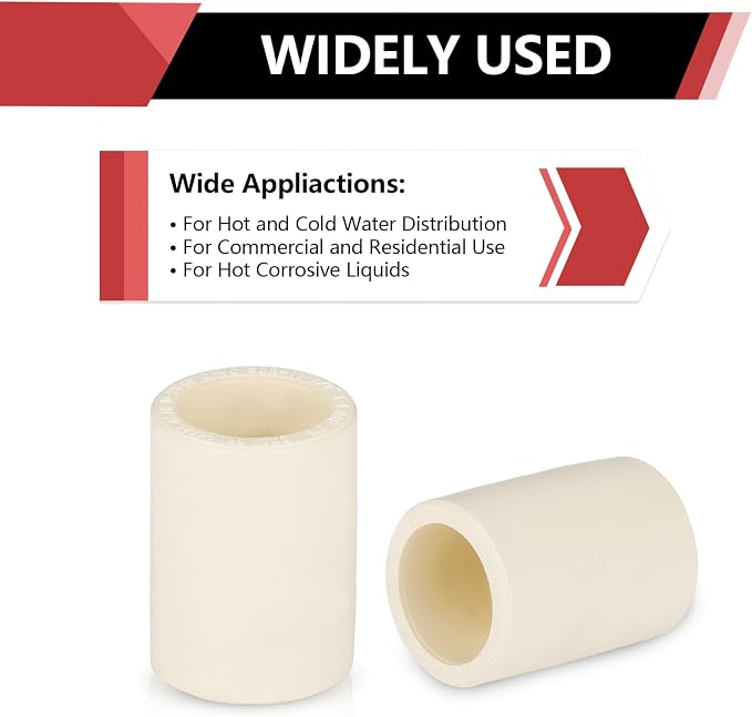 30 Pack EFIELD CPVC Coupling Adapter Fittings, 1/2" Slip x 1/2" Slip | Socket - Image 6