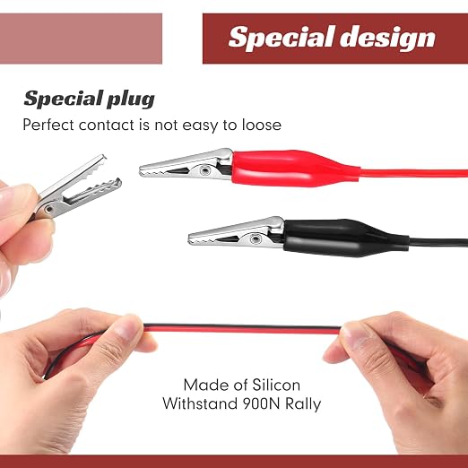 EBOOT 10 Pcs Alligator Clips Electrical, 40 Inches Test Leads - Image 5