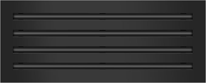 BUILDMART - 20x8 Modern AC Vent Cover - Decorative Black Aluminum Air Vent - by TexasBuildmart