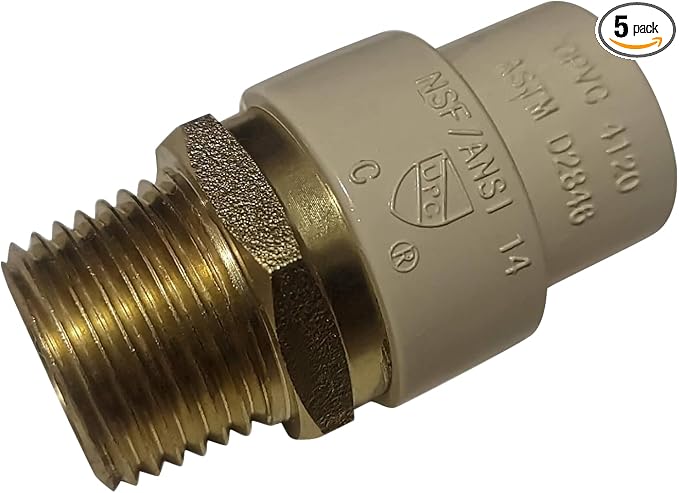 XFITTING CPVC Transition Coupling, 1/2 inch CPVC x 1/2 inch MNPT by XFITTING
