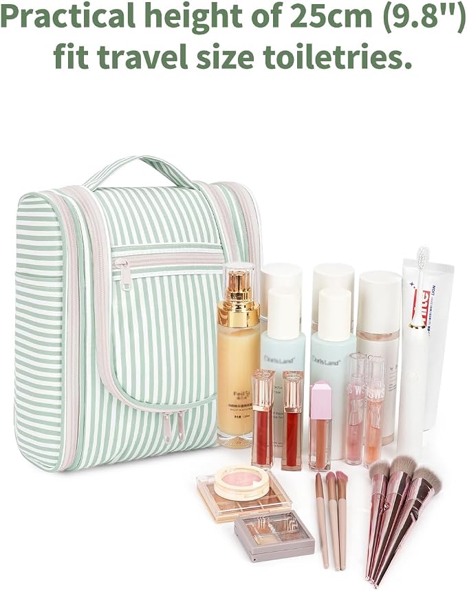 Narwey Small Striped Hanging Travel Toiletry Bag - Image 4