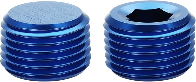 3/4 NPT Male Thread Allen Head Socket Pipe Plug Fitting Aluminum Blue - Image 3