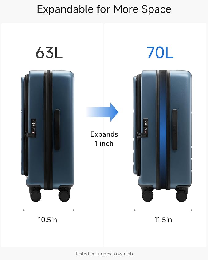 LUGGEX Checked Luggage with Spinner Wheels, FLO5 Expandable Polycarbonate Hard - Image 5