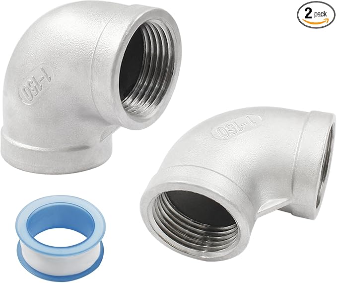2Pcs 304 Stainless Steel 90 Degree Elbow Fittings, Cast Pipe Fittings, by LifCratms