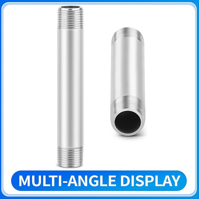 ChillWaves 304 Stainless Steel Pipe Fitting, Nipple Cast Pipe 3/4" NPT Male x - Image 3