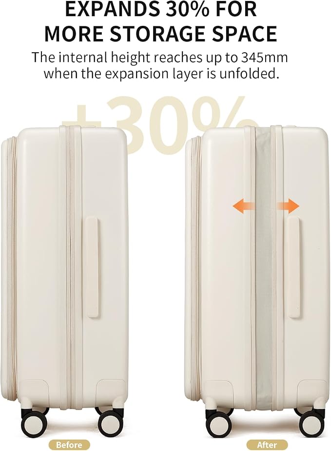 aji Expandable Top Open 26 Inch Checked Luggage - Image 3