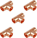 EZ-FLUID 1-1/2" Copper Tee, C X C LF Sweat Solder Tee, Pressure Copper Fittings by EZ-FLUIDPlumbingProducts