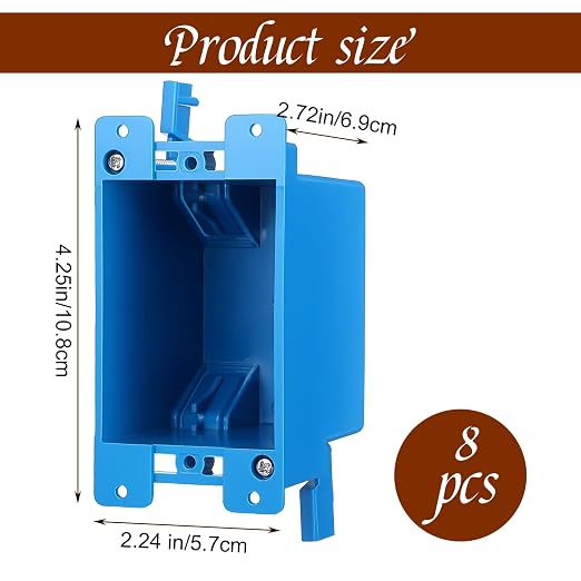 8 Pack Electrical Outlet Box Single Gang PVC Electrical Boxes 1-Gang Old Work - Image 2