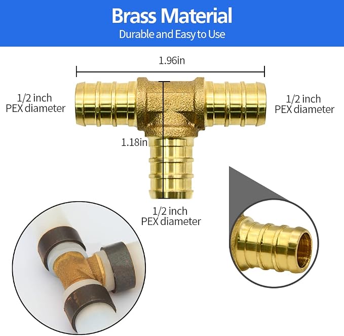 40pcs 1/2" Brass PEX Fittings Combo - Image 5