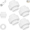 2 Inch PVC Union Coupling, Fits 2.375" OD SCH 40 PVC Pipe, 4 Pack | Socket x by SevenJungle