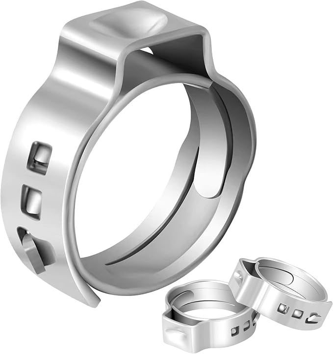 200 Pack GUOFIS 1/2 Inch Pex Cinch Clamp Rings, Premium 304 Stainless Steel | by GUOFIS