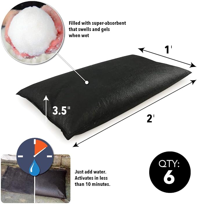 Quick Dam 12" x 24" Water Activated Flood Bags - Image 3