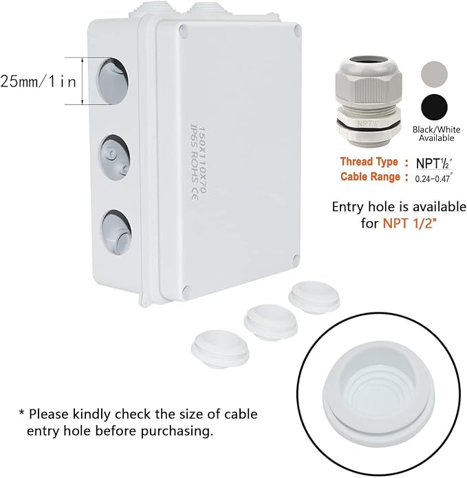 ABS Plastic Dustproof Waterproof IP65 Junction Box Universal Electrical Project - Image 5